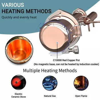 HOOLOO 8L Copper Essential Oil Distiller Hydrosol Still Home Distiller Direct Fire Hea Equipment DIY from Herbs Plants & Flowers 3
