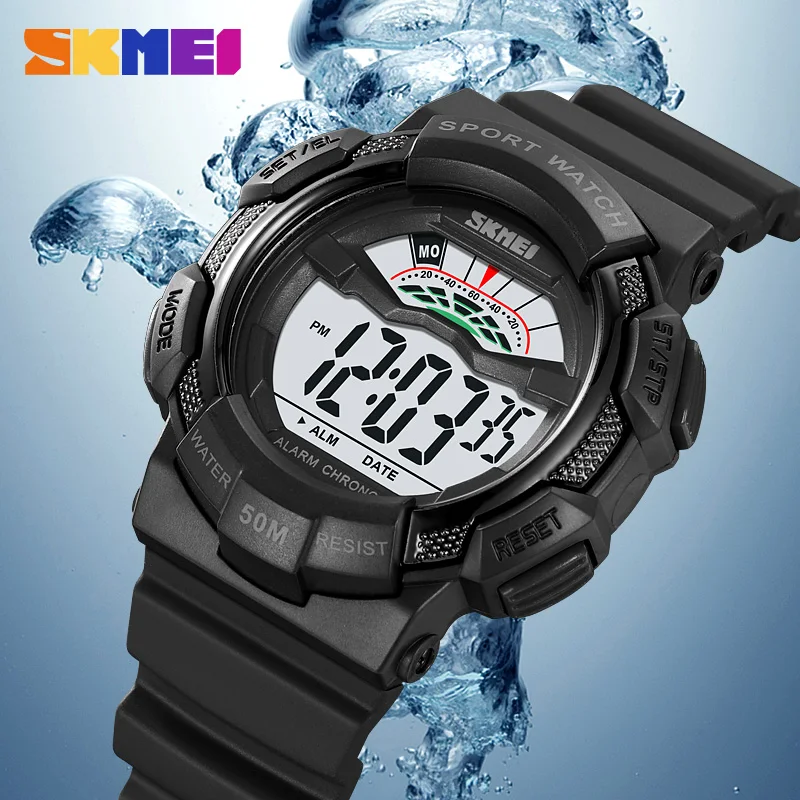 SKMEI Watch Fashion Casual Digital Men Watch Waterproof Date Alarm Countdown Sport Electronic LED Wristwatch For Men Male Clock