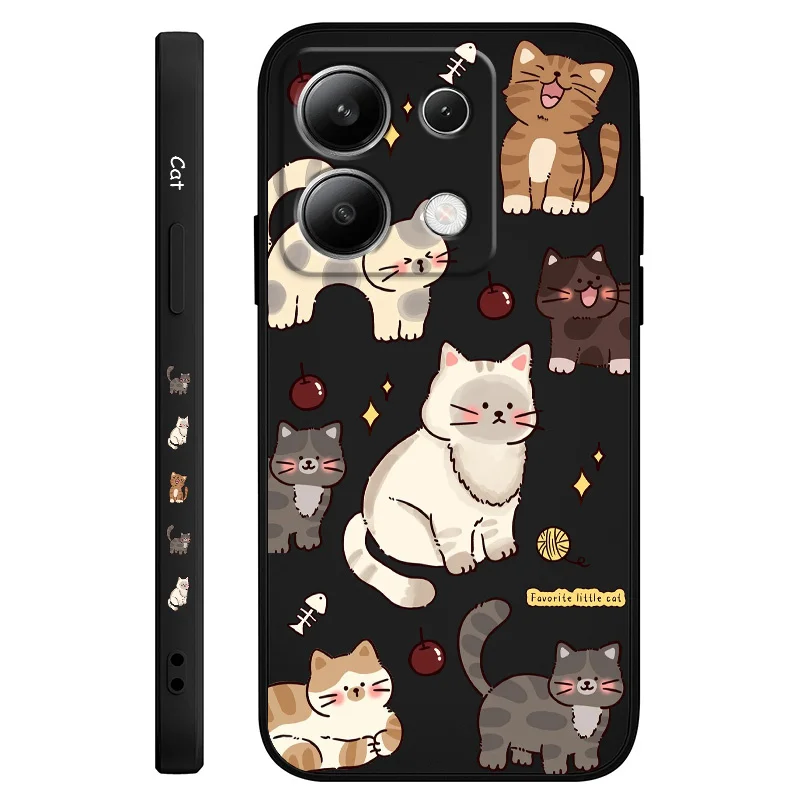 Adorable Cat Liquid Silicone Phone Case Cover
