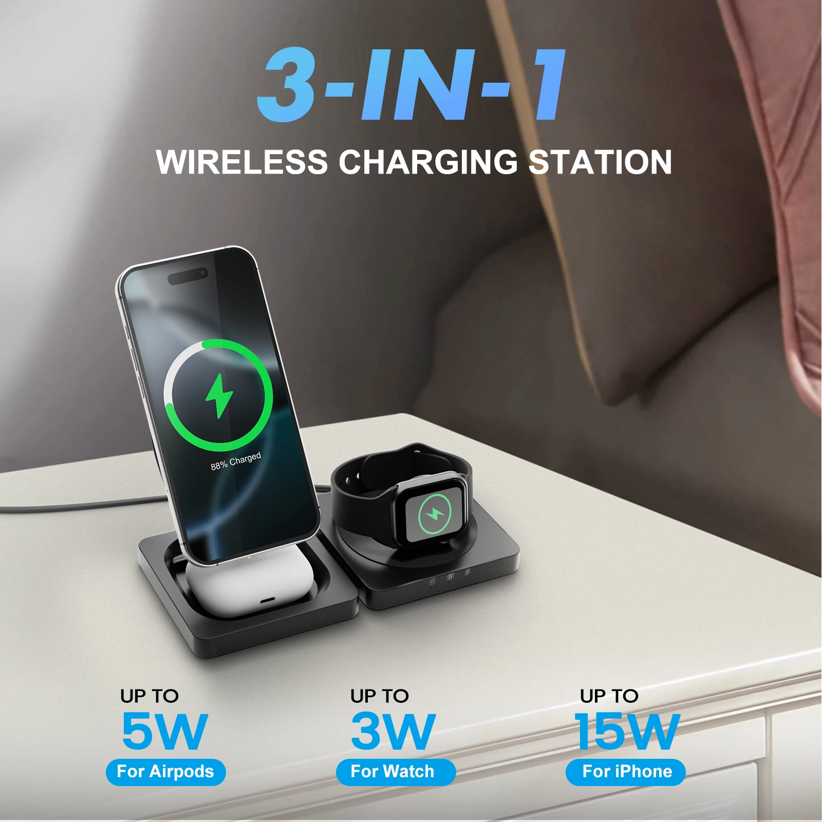 3-in-1 Folding Travel Charging Pad thumbnail 4