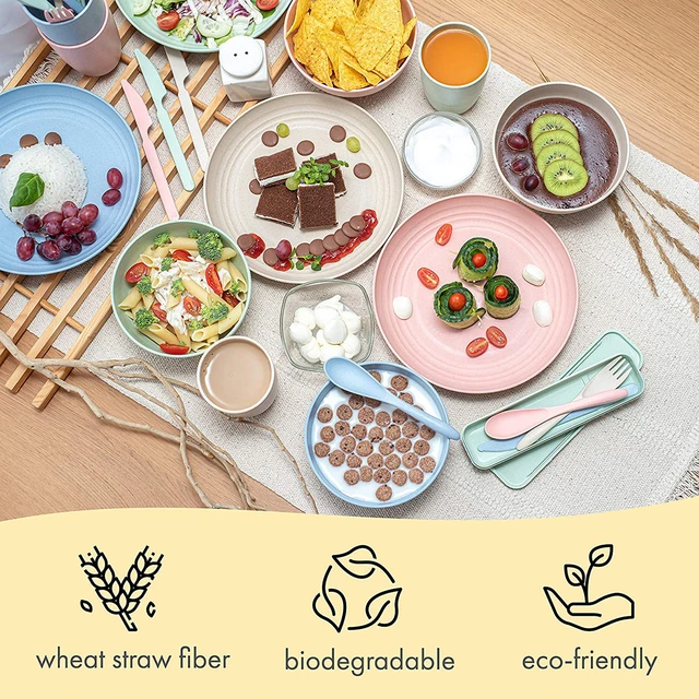 Plate Set Easy to Clean Food-grade Plastic Portable Camping Dinner Eating Soup  Bowl Dish Tableware for Travel - AliExpress