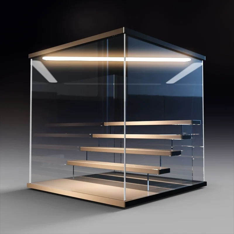 Acrylic Display Case with LED Light for Figurines and Toys