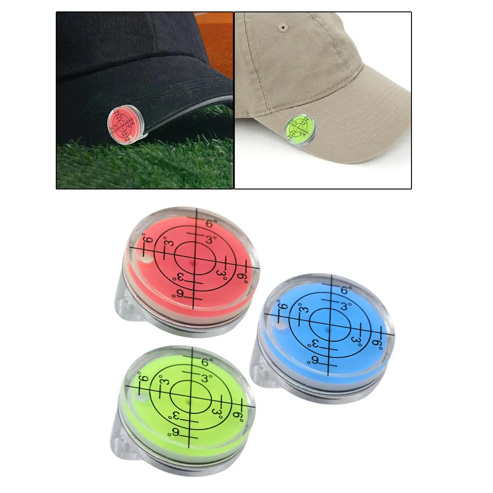 Golf Hat Clip Ball Marker Stylish Men Women Golf Course Accessories Golf Putting Aid Reader Ball Mark Cap Clip with Ball Marker