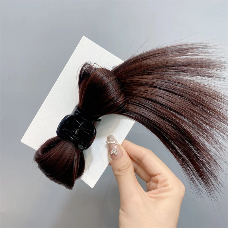 Synthetic Fake Hair Extension Straight with Claw shuttlecock head Hairpiece For Girl Women Chignons