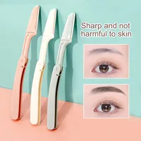 GECOMO 3 PCS Mixed Color Set of Foldable Eyebrow Trimmers Safe And Scratch-proof Eyebrow Razor For Novices 1