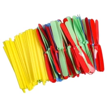100Pcs Bamboo Flying Stick Toy Plastic Flying Propeller Kids Outdoor Play Set