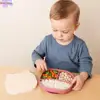 Cartoon Bear Baby Weaning Dishes BPA-Free Portable Baby Silicone Sucker Plate Anti-Slip Easy Clean Divided Dinner Plate