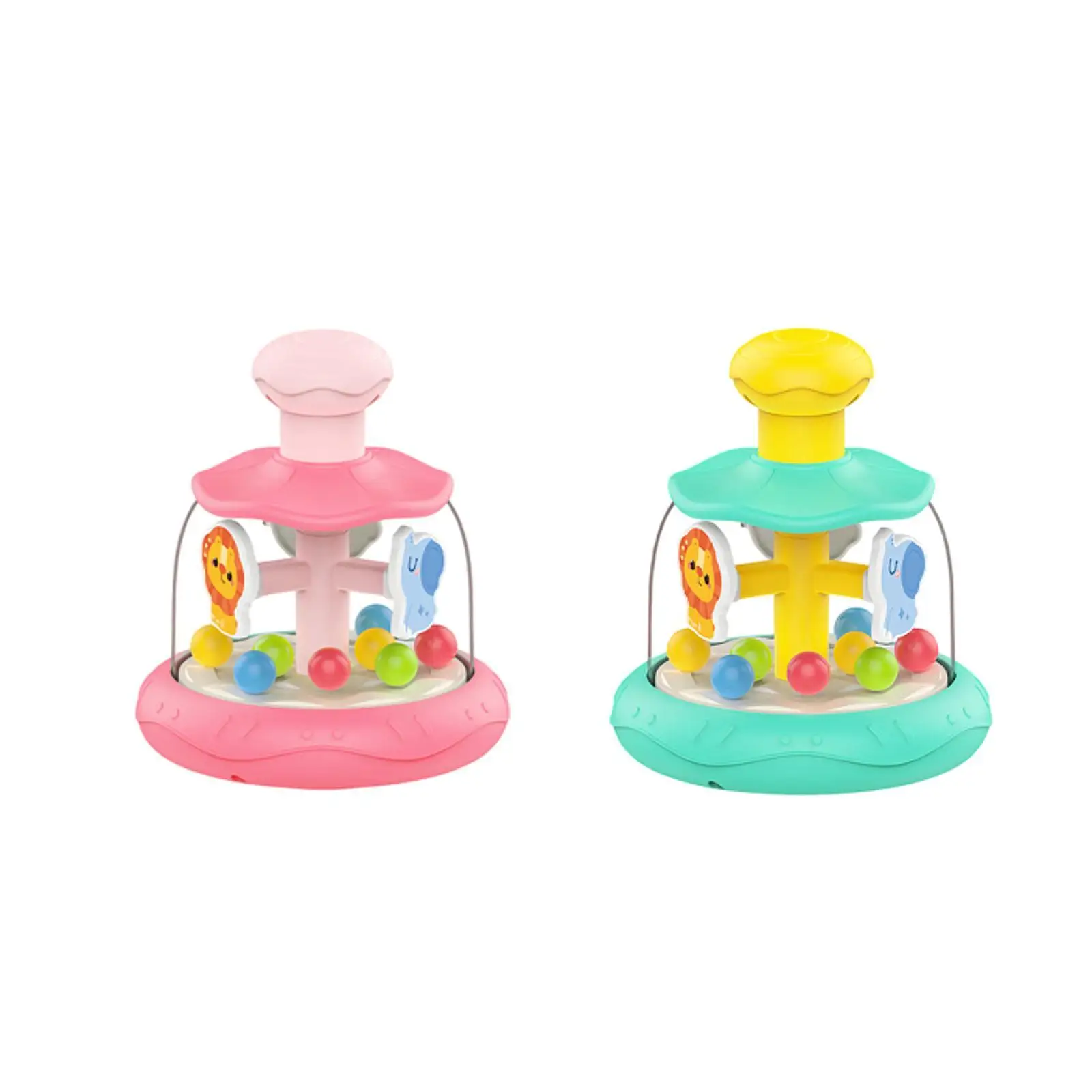 Baby Press Spinning Toy Rotating Jumping Ball Animal Motor Skills Learning Toy for Age 6 Months+ Toddlers Baby Girls Boys Infant