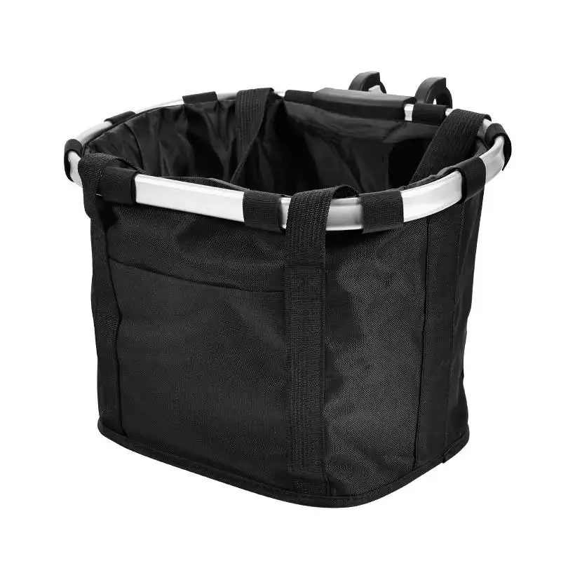 Bicycle Front Basket Bike Small Pet Dog Carry Pouch 2in1 Detachable MTB Cycling Handlebar Tube Hanging Fold Baggage Bag 5KG Load bike bag bicycle bag bike accessory bicycle basket bike storage box