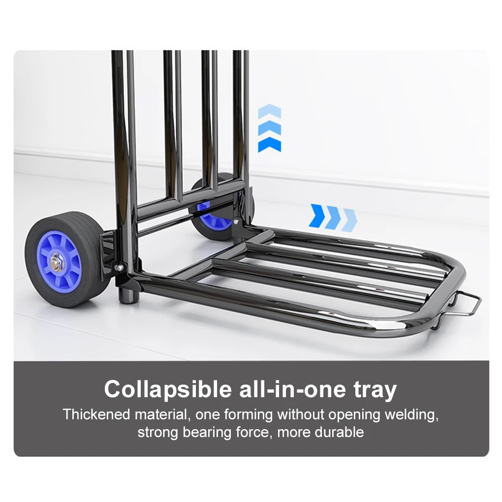 Folding Handcart Portable Handcart with Adjustable Handle Truck for Climbing Stairs Shopping Home Transportation Luggage Trailer
