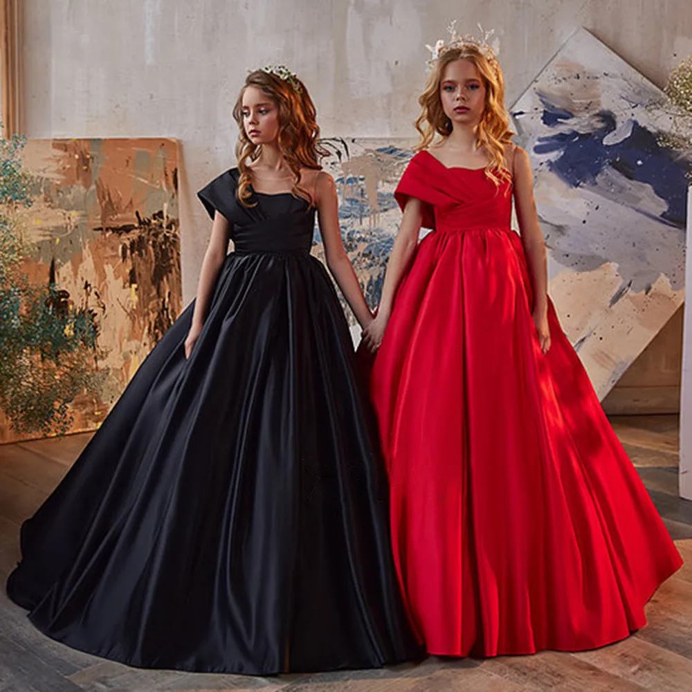 “WAVE OF LIGHT” ONE-SHOULDER CEREMONY DRESS FOR LITTLE GIRLS main image 1