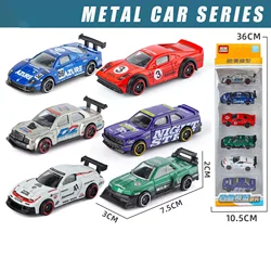 Sports Car Series Diecast Toy Set - 1:64 Scale Miniature with Slide - Forward Action and Rubber Tires - Ideal Kids Christmas Gift (Type C)