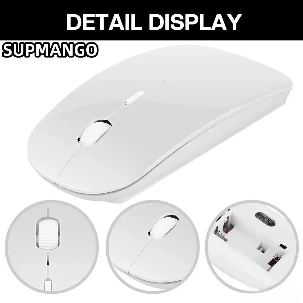 Ultra Thin USB 2.4Ghz Wireless Mouse 1600DPI 4 Buttons Cordless Mice for PC Desktop Laptop Windows Computer for Wireless Mouse