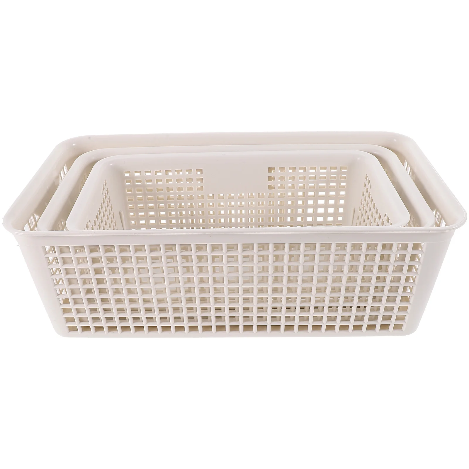 

3 PCS Plastic Storage Basket for Bedroom Bins Hamper Container Countertop Pp File