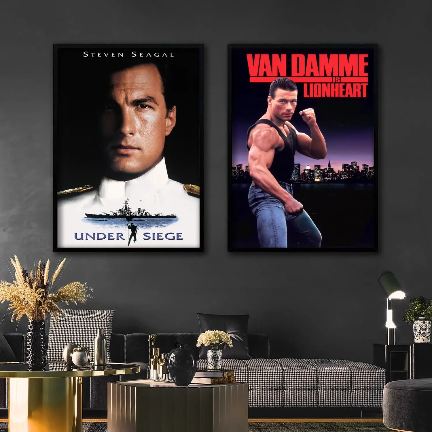 

steven seagal van damme poster Decorative Painting Canvas 24x36 Poster Wall Art Living Room Posters Bedroom Painting