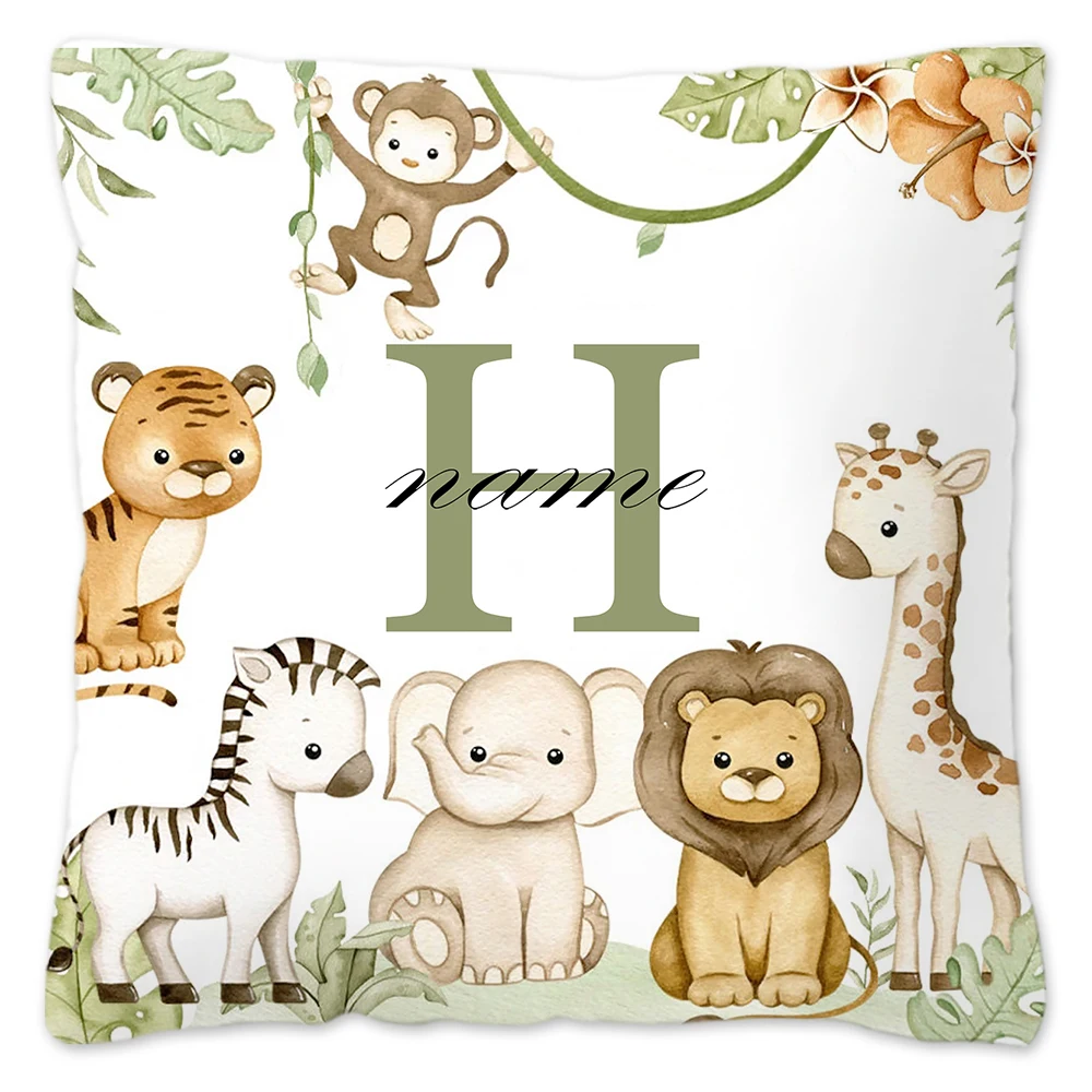 Personalized Animal Pillowcase - Custom Name Kids Bedroom Decoration & Birthday Gift