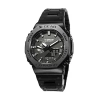 shock resistance Watch Digital Sports Electronic Unisex Full Function World Time LED Steel Strap Folding 2100 Oak Series