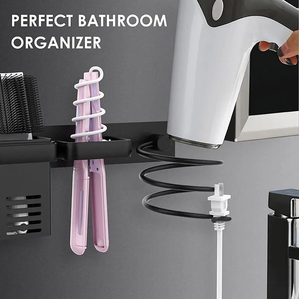 Hair Dryer Holder Wall Mount Hair Tool Organizer Rack for Bathroom Heat-resistant Curling Iron Blow Dryer Holder for Hair 5