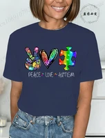Autism Awareness T-Shirts for Women,We Wear Blue Tee Shirt,Fashion Autism Tops Graphic T-Shirts Women Short Sleeve Clothing - Image 4