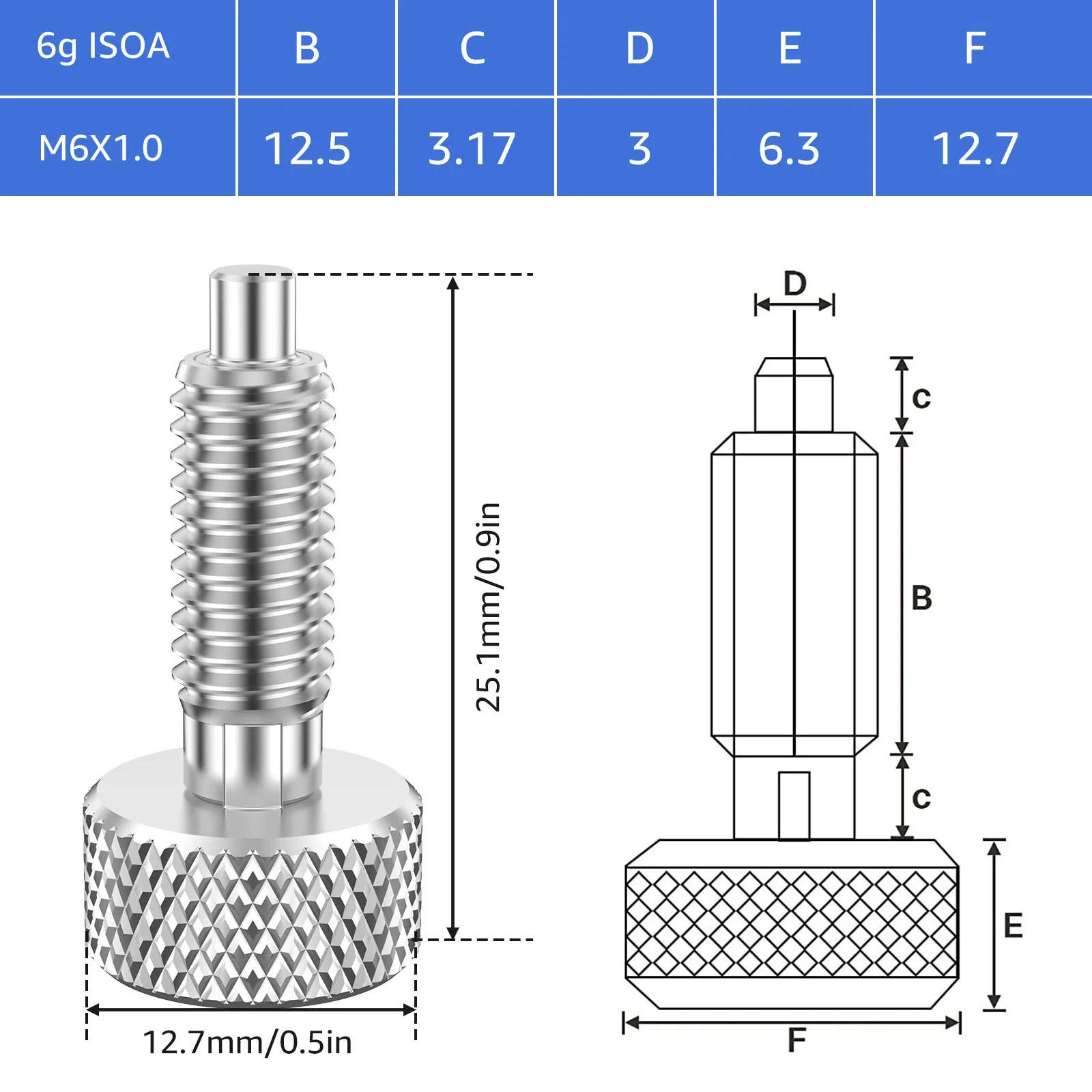 M6 Quick Release Pins Stainless Steel Hand Retractable Spring Plunger Knurled Knob Plungers Self-locking Screw Bolts With Nuts