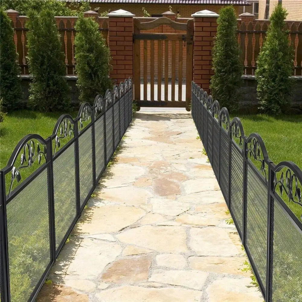 Taller Thicken Iron Garden Fence Panels Heavy Duty Veggie Flower Beds Anti-rust