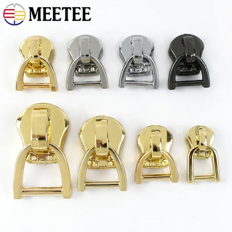 5Pcs 3# 5# 8# 10# Zipper Sliders for Metal Zips Repair D Ring Zippers Pulls Head Clothes Jacket Coat DIY Sewing Accessories