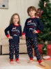 Christmas Family Matching Outfits Mother Father Kids Pajamas Set Santa Hat Print Loose Xmas Sleepwear Baby Romper Dog Clothes 5