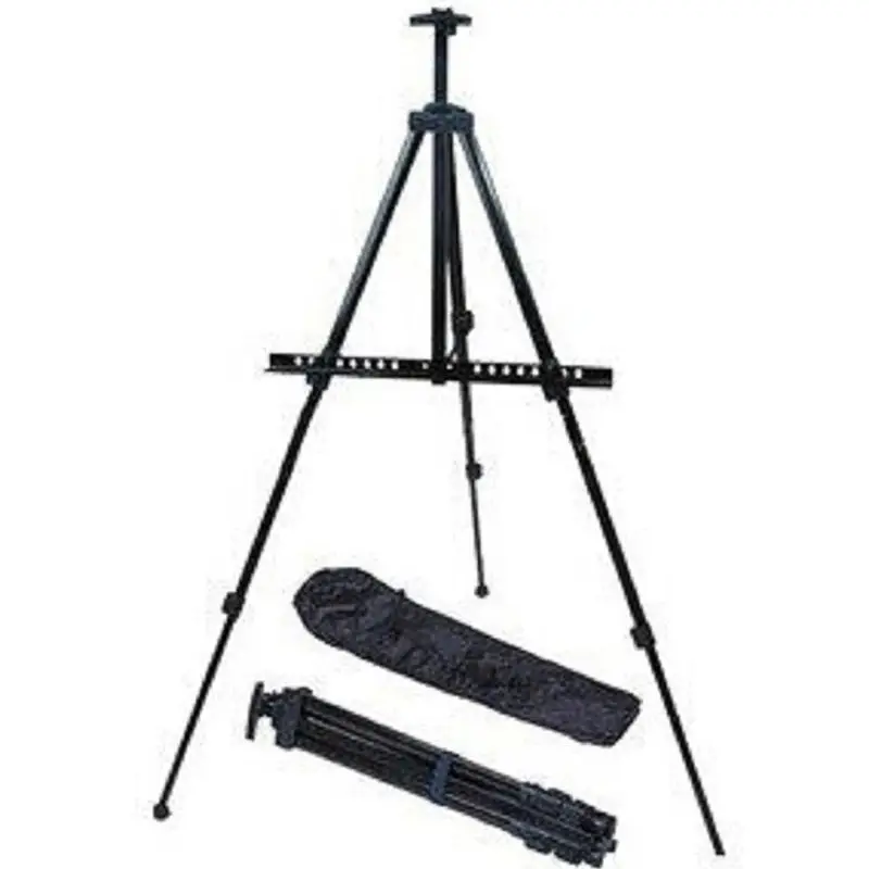 1.6M Reinforced Artist Easel Stand Iron Tripod Display Easel Adjustable Height with Portable Bag Painting Sketch Folding