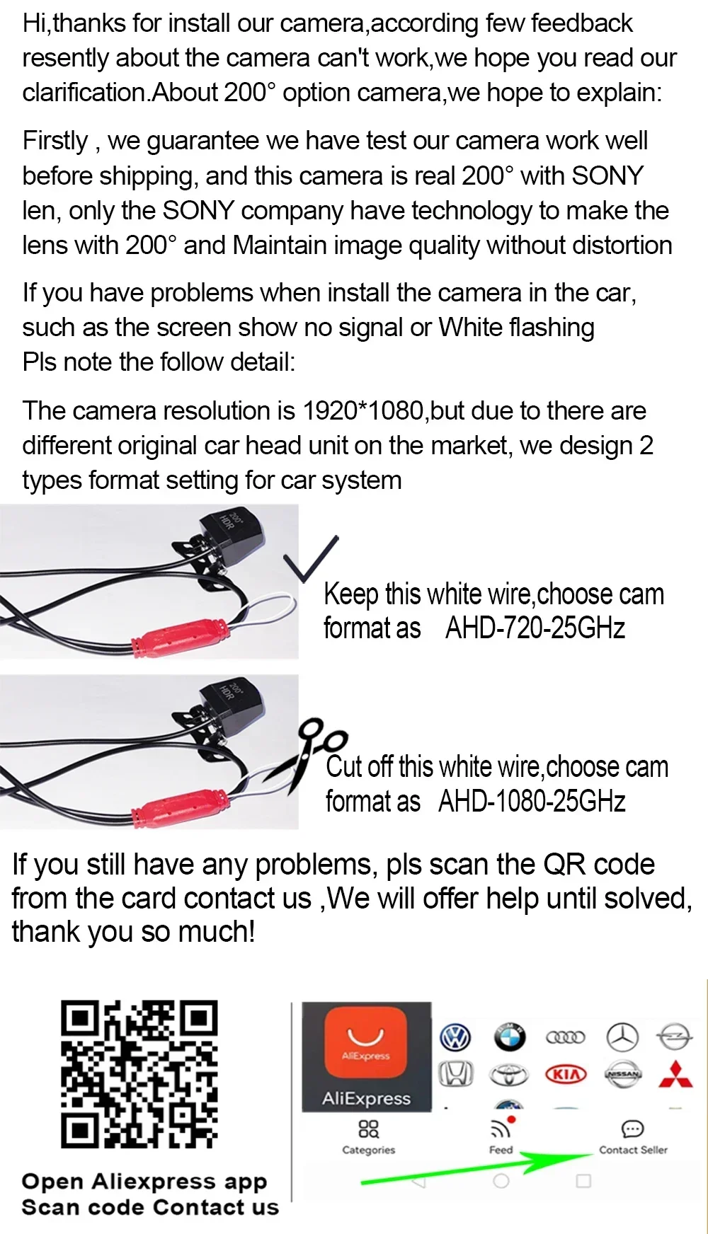 Description Picture 2 of itemCar Rear View Camera 200° Full HD Night Vision For AHD 1920x1080P Vehicle back car reversing Front CameraFisheye Golden Lens 2K