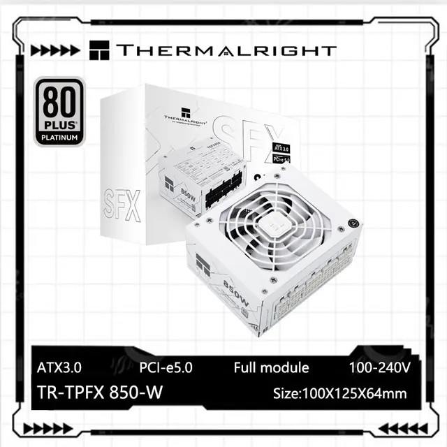 Thermalright TR-TPFX850สีขาว SFX โมดูลเต็มรูปแบบนูนแหล่งจ่ายไฟแผ่นรองรับ ATX3.0 /pcie5.0(650W/750W/850 W) 1