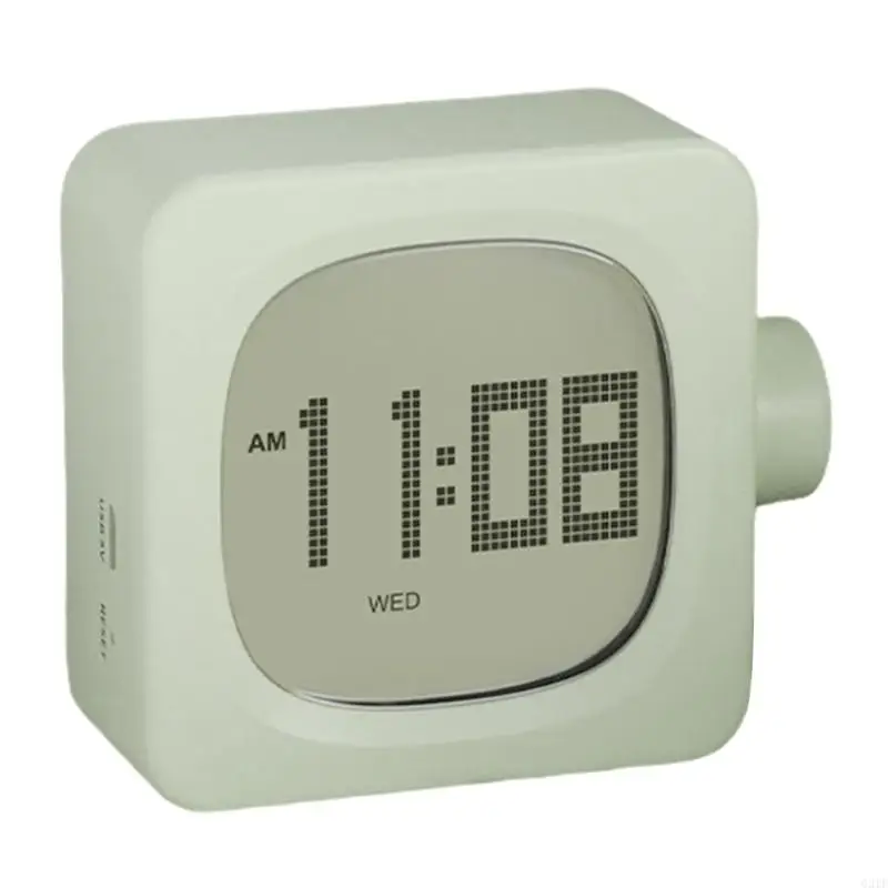 Cubic LED Digital Alarm Clock USB Chargeable Desk Clock with 2 Alarm Snoozes Function Countdown Timer for Sleep Training 4