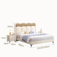Cadres de lit européens pour enfants filles, chambre Queen Teens, tête de lit pour deux personnes, lit 180x200, rembourrage 120x200, meubles de maison Doble 5