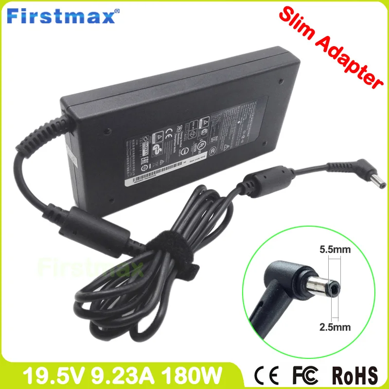 

19.5V 9.23A 180W Gaming Laptop Charger for MSI Creator 15M A10SCS A10SD A10SE A9SD A9SE MS-16W1 17 A10SD A10SE A10SGS MS-17G3