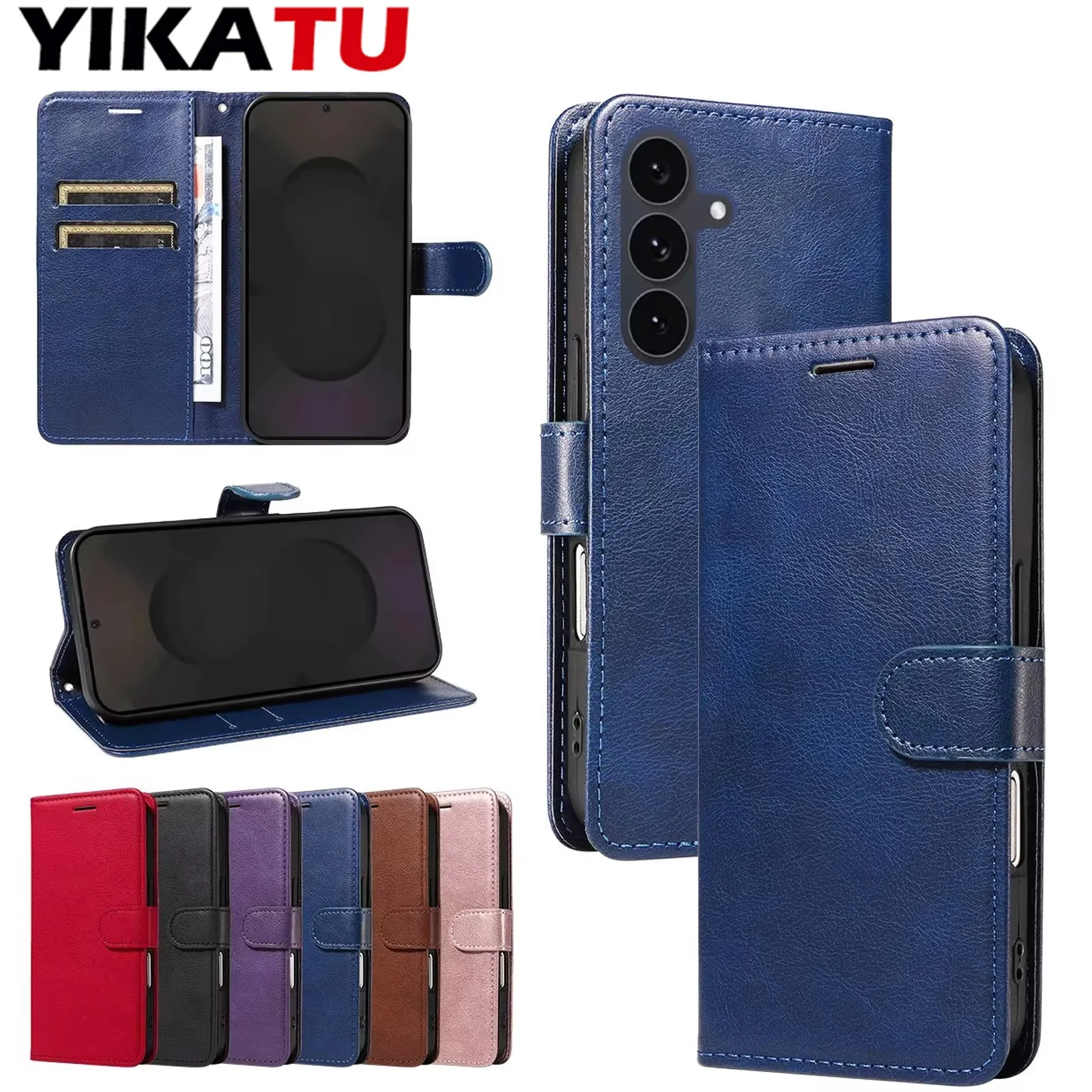 Leather Wallet Case with RFID Blocking Layer