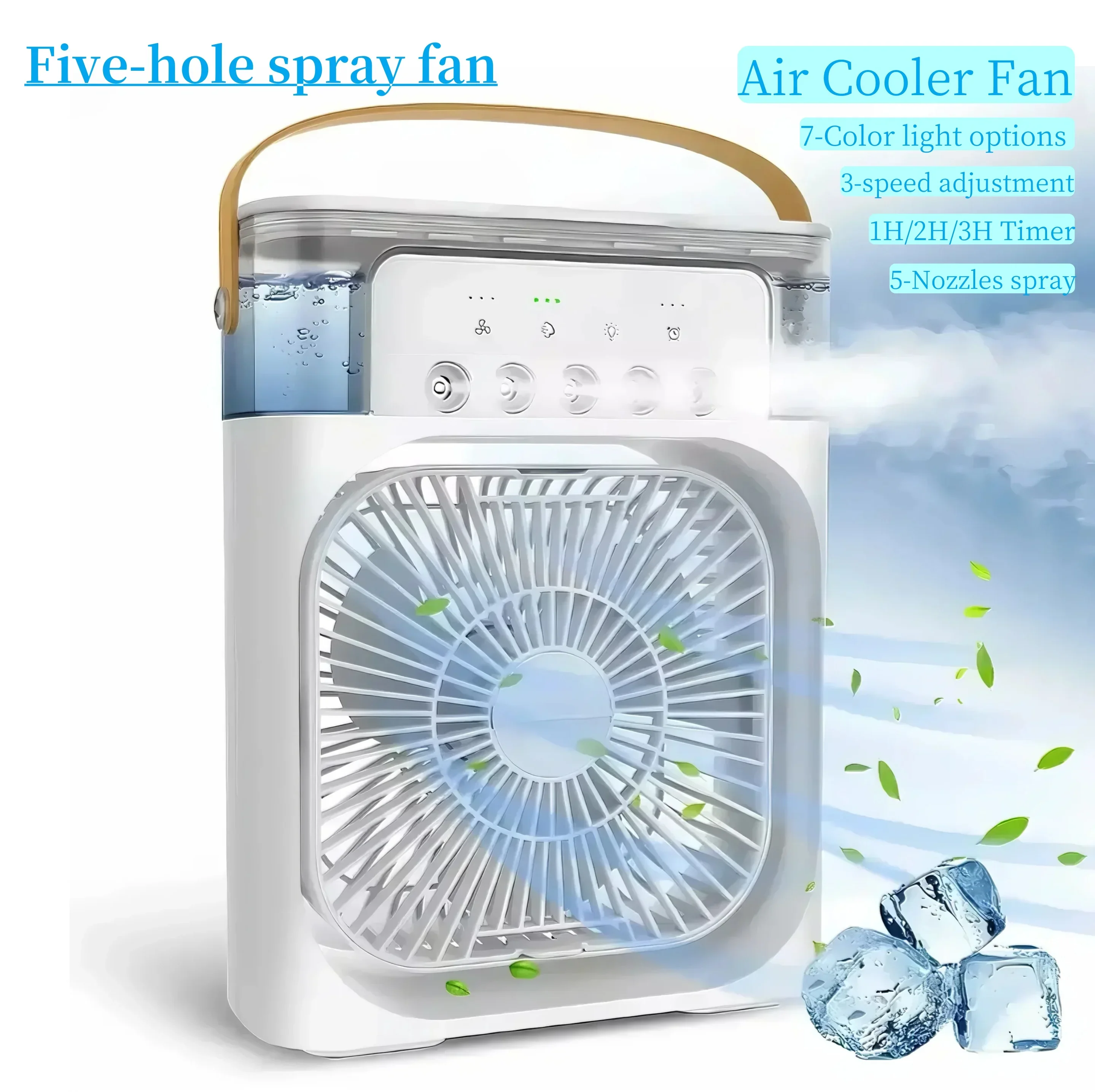 3-in-1 portable fan, humidifier and air cooler with LED night light