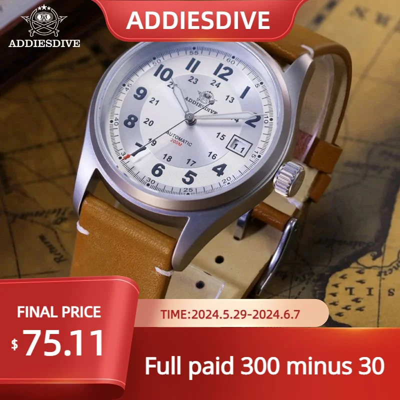 

ADDIESDIVE DRESS NH35A Sapphire Automatic Mechanical Watch 39mm Fashion Men's Watches 200m Diving Waterproof Luminous Wristwatch