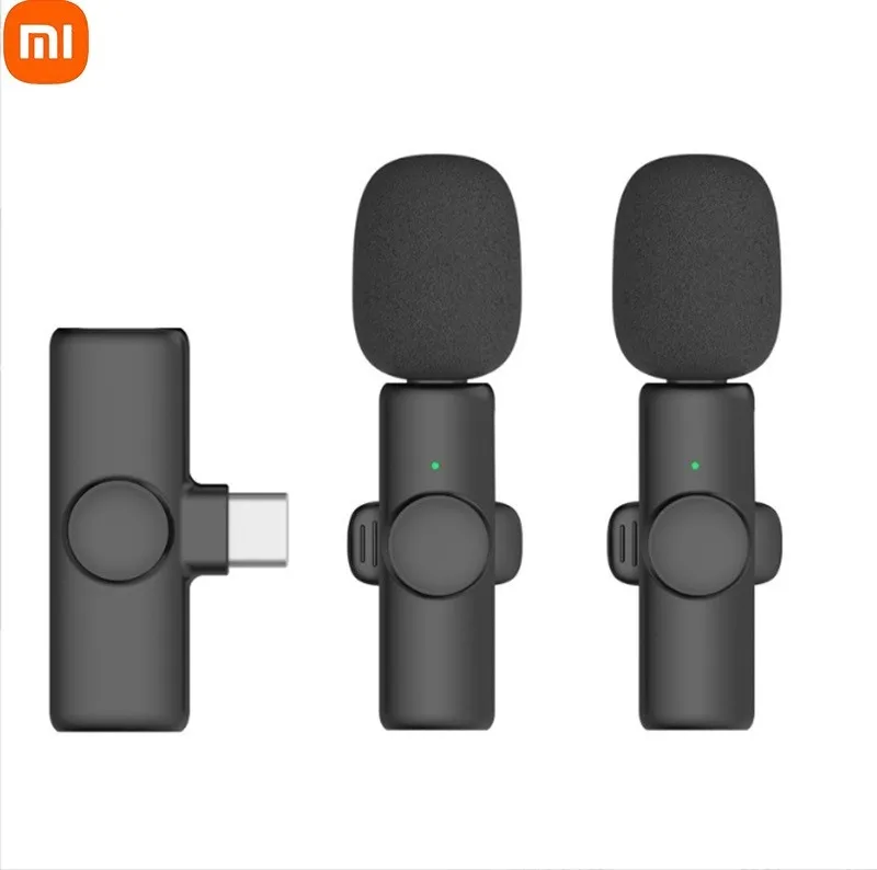 XIAOMI Wireless Lavalier Microphone Portable Video Recording Clip On Lapel Mic For IPhone Type-C Android Live Stream wireless microphone Microphones