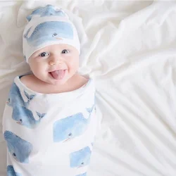 Saco de dormir de dibujos animados para recién nacido, manta envolvente de Color para bebé, Jersey de algodón, ropa envuelta, accesorios para bebé recién nacido