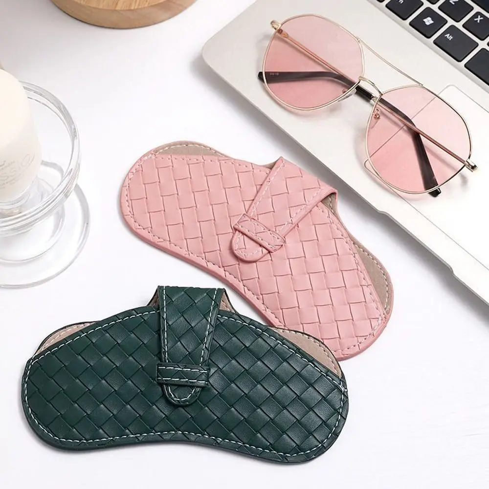 

Waterproof Eyewear Protective Case Stripe Eyeglasses Holder Lattice Glasses Box PU Leather Glasses Case Sunglasses Storage Bag