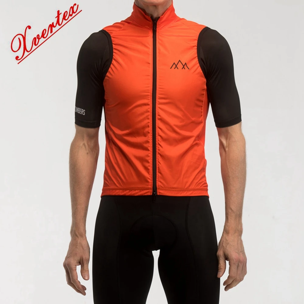 Orange Black Bicycle Gilet MTB RIDE Windproof Sleeveless Garment Cycling Vest Road Bike Team Race Tops Wear