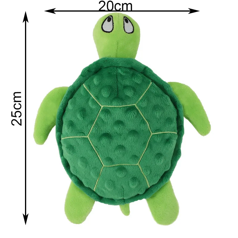Dog Squeaky Toys Turtle Shape Plush Dog Cat Toy No Stuffing Crinkle Interactive Chew Toys for Small Large Dogs Puppy Plaything 3