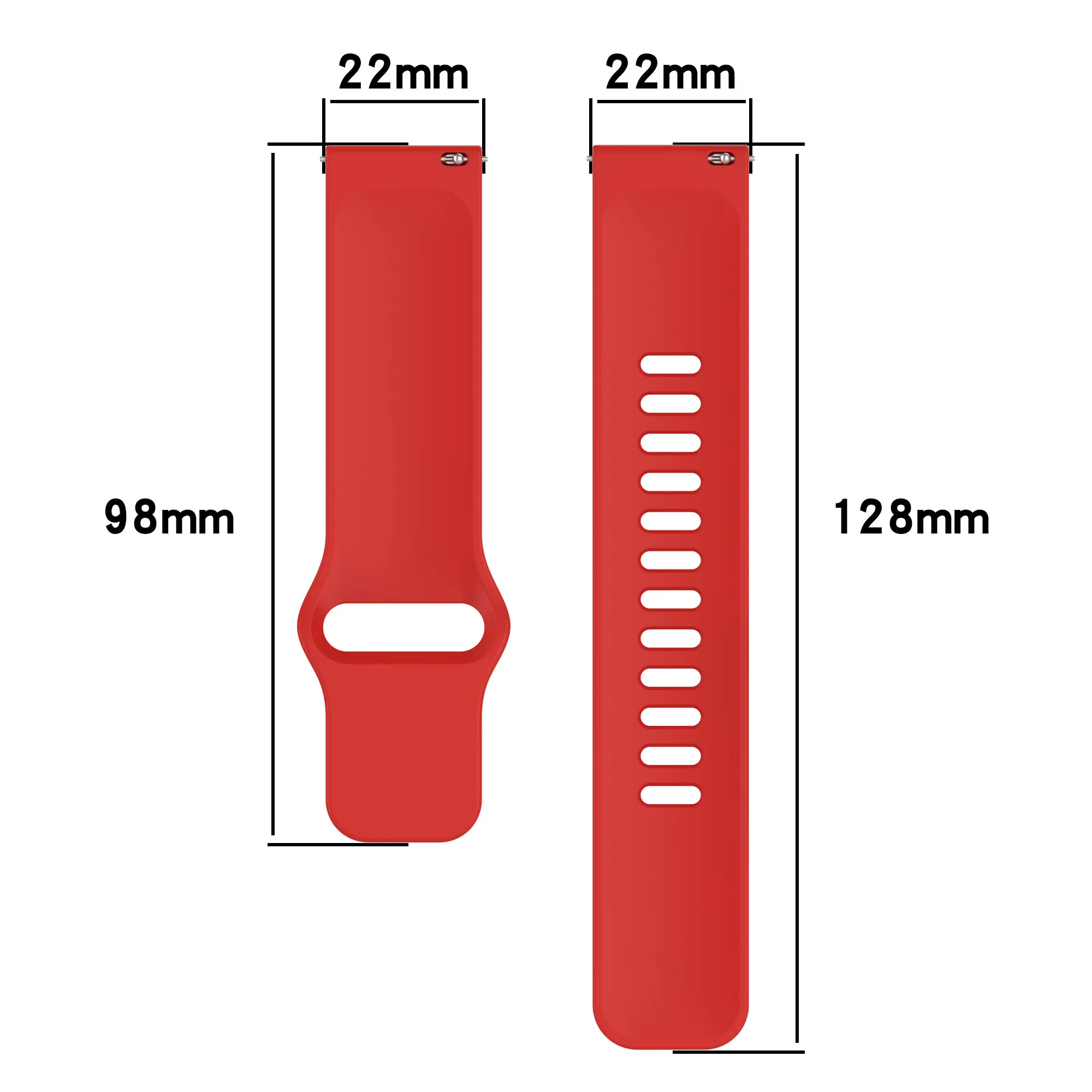Enhanced Silicone Strap for Smartwatch - 22mm Sport Band Bracelet in Vibrant Colors