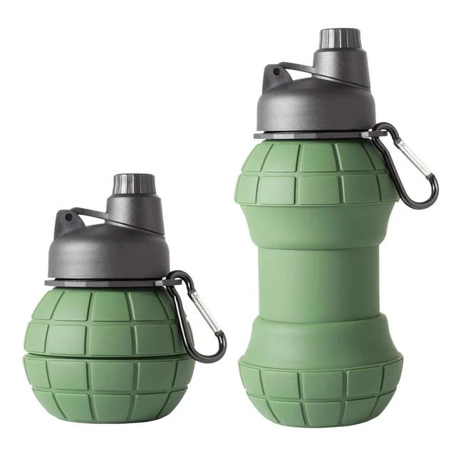 Plastic Grenade Water Bottle Food Grade Silicone Cycling Sports Water Bottle  Retractable and Foldable High-temp Water Bottle - AliExpress