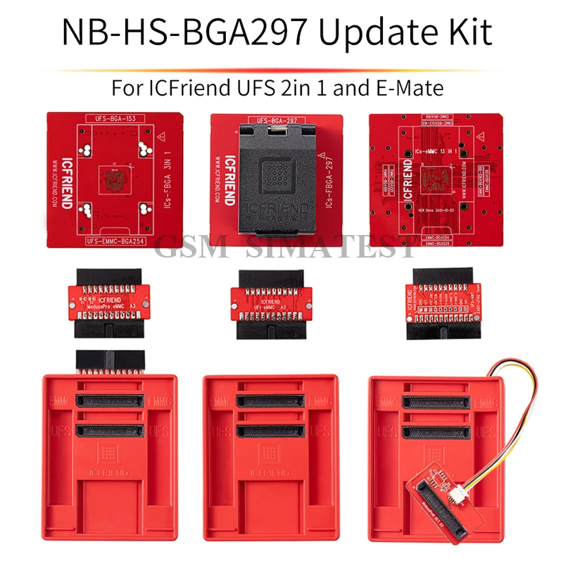 ICFRIEND NB- HS- BGA 297 Aadapter Update Kit Free Updates UFS 2 in 1 and eMMC with mipi Box Z3X Easy Jtag |