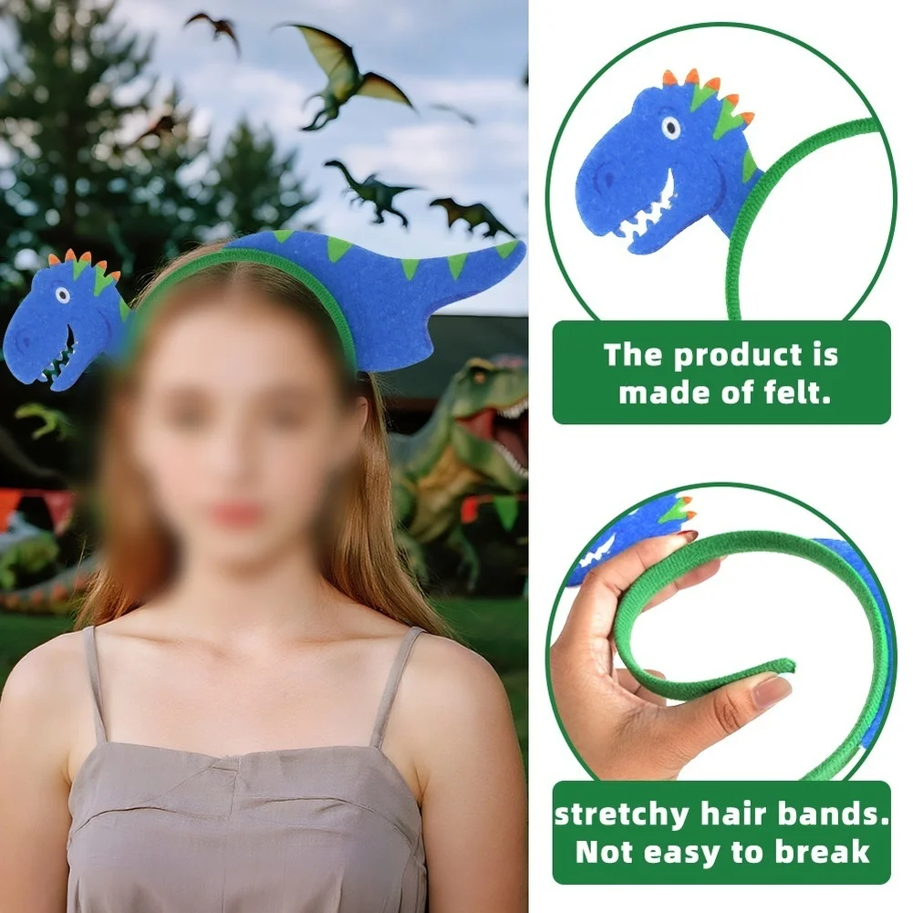 1Pcs Nette Cartoon Tier Dinosaurier Stirnband Für Frauen Mädchen Stirnband Geburtstag Party Kostüm Haar Zubehör DIY Foto Requisiten – Detail 3