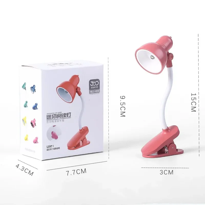Small Bookshelf Night Light Desk Lamp LED Battery Powered Reading Desk Bookshelf Light Adjustable Portable Home Office Lamp