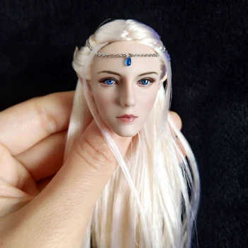 LXF1904 1/6 Elf Queen Emma Head Sculpt Long Ear Blue Eyes Head Carving Model Fit 12-inch TBL PH Soldier Pale Action Figure Body