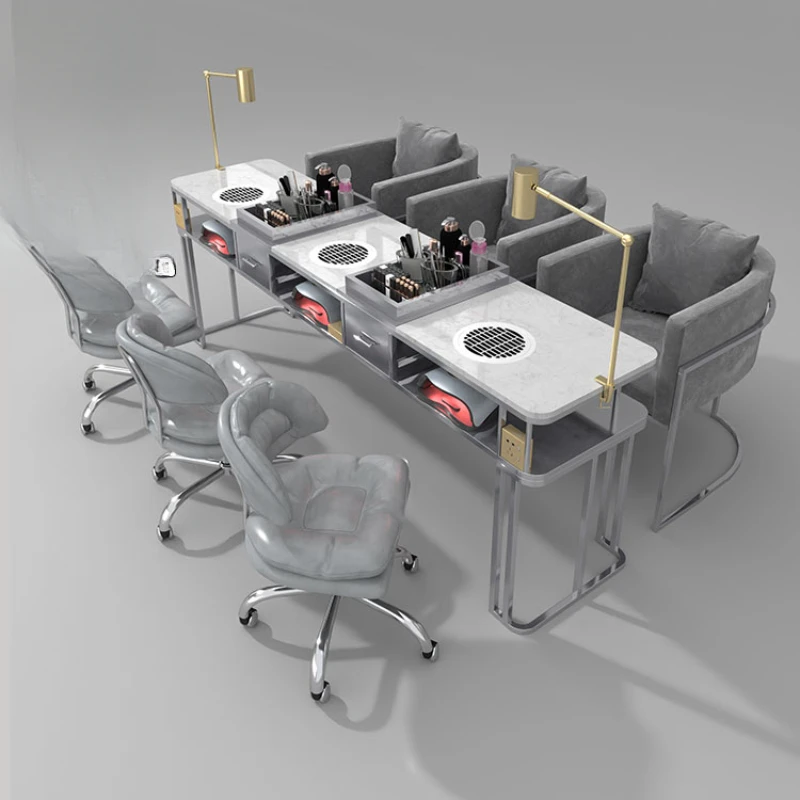 

Beauty Salon Furniture Manicure Chair Nail Mesa Designer Professional Table Set Japanese De Decoration Trend 2024 Corner Tables