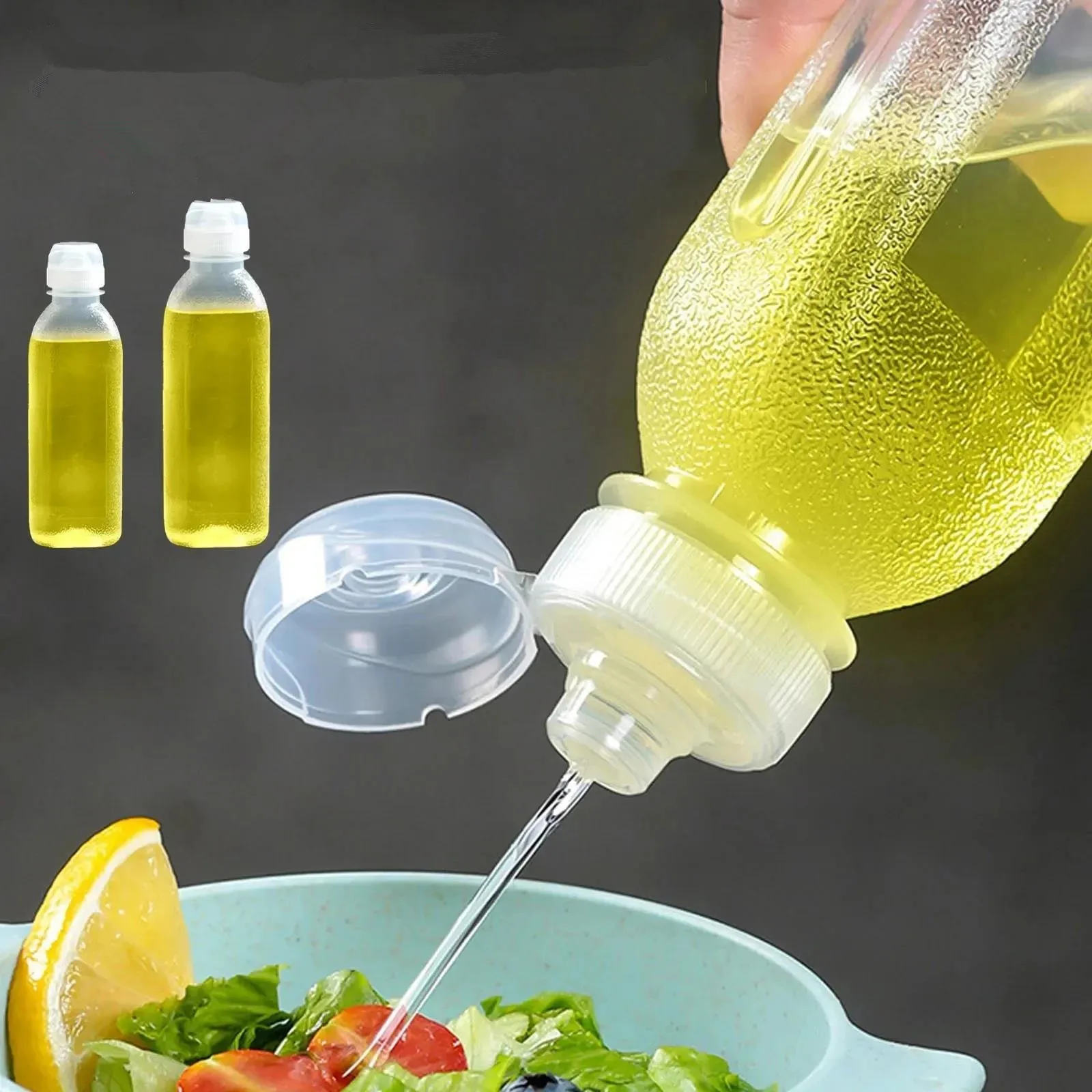 300ml/500ml Kitchen Squeeze Oil Bottle Dispenser Oil Spray Bottle Condiment Cooking Baking Ketchup Mustard Vinegar Olive Oil