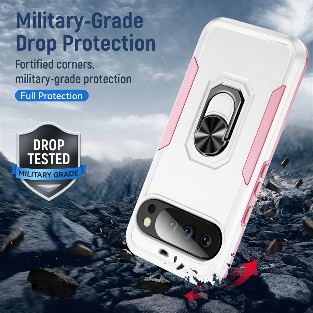 Luxury Armor Magnetic Folding Stand Phone Case with Color Collision Design